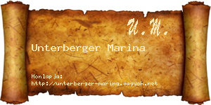 Unterberger Marina névjegykártya